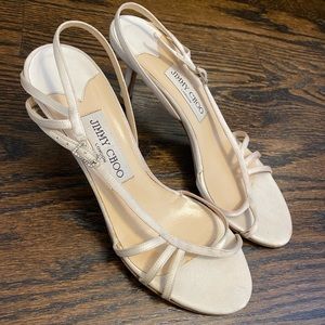 Jimmy Choo Satin strappy kitten sandal heels